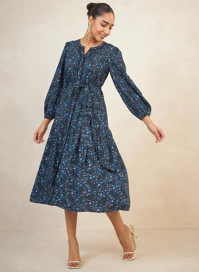 FEMELLA Floral Print Midi Dress