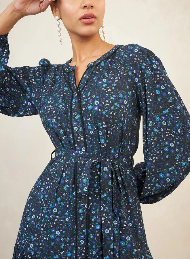 FEMELLA Floral Print Midi Dress