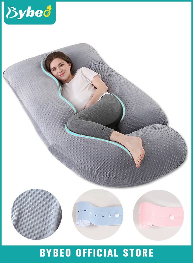 U SHAPED FULL BODY PREGNANCY PILLOW FOR MATERNITY WOMEN WITH REMOVABLE JERSEY COTTON COVER