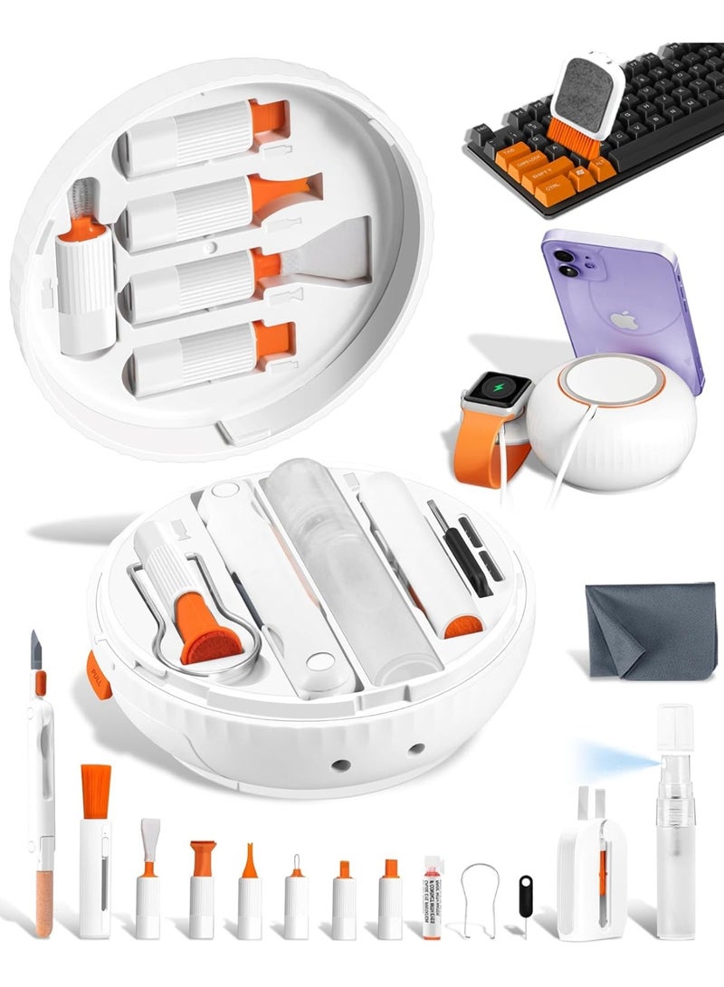 مجموعة تنظيف شاشة لوحة المفاتيح للكمبيوتر المحمول ، أداة فرشاة نظيفة إلكترونية 25 في 1 لـ iPhone Airpod ، جهاز الكمبيوتر iPad MacBook PC TV Monitor ، جهاز فرشاة نظيفة إلكترونية لكاميرا سماعة الأذن - Image 1
