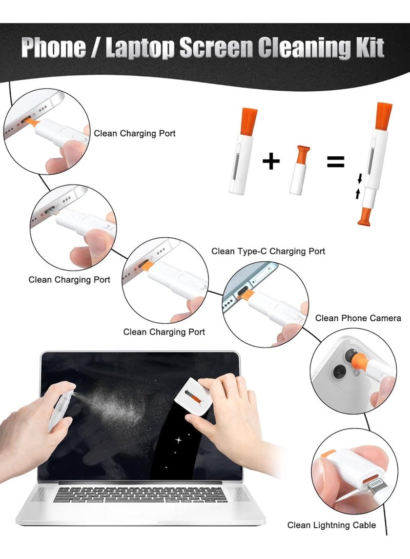مجموعة تنظيف شاشة لوحة المفاتيح للكمبيوتر المحمول ، أداة فرشاة نظيفة إلكترونية 25 في 1 لـ iPhone Airpod ، جهاز الكمبيوتر iPad MacBook PC TV Monitor ، جهاز فرشاة نظيفة إلكترونية لكاميرا سماعة الأذن - Image 4