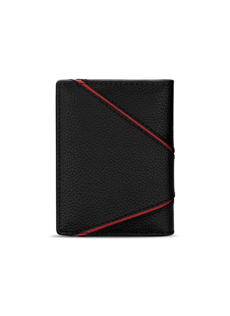 Ducati Corse Ducati Corse Vittoria Black Genuine Leather Card Holder For Men - DTLGD2200701