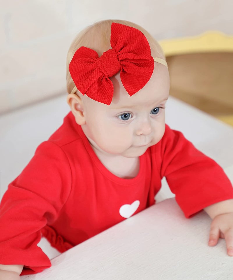 Cinaci 30 Pack Super Stretchy Nylon Headbands with Big Bow Hair Accessories for Baby Girls Infants Toddlers Kids Teens - Image 2