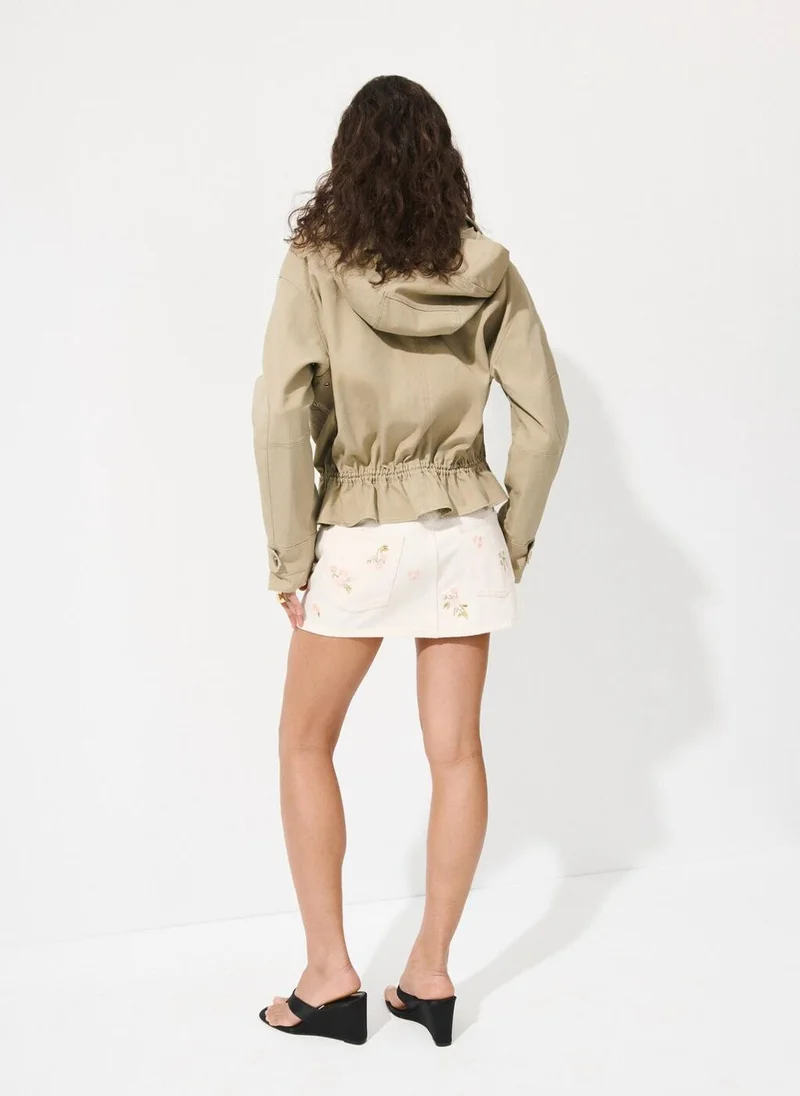 مانجو Floral embroidery skirt