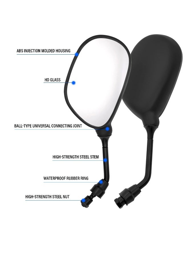 ATV Motorcycle Rear View Mirror 360 Degrees Ball Type Side Rearview Mirror Motorcycle Mirror for Motocycle Scooter Moped Sportsman Dirt Bike Cruiser 1 Pair - Image 5