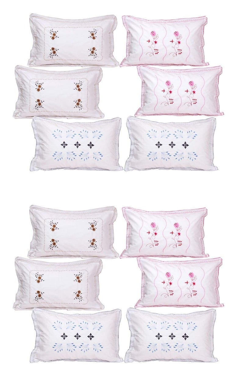 HSR Collection Cotton Pillow Cover - 18"x28", Set of 12, White - Image 1