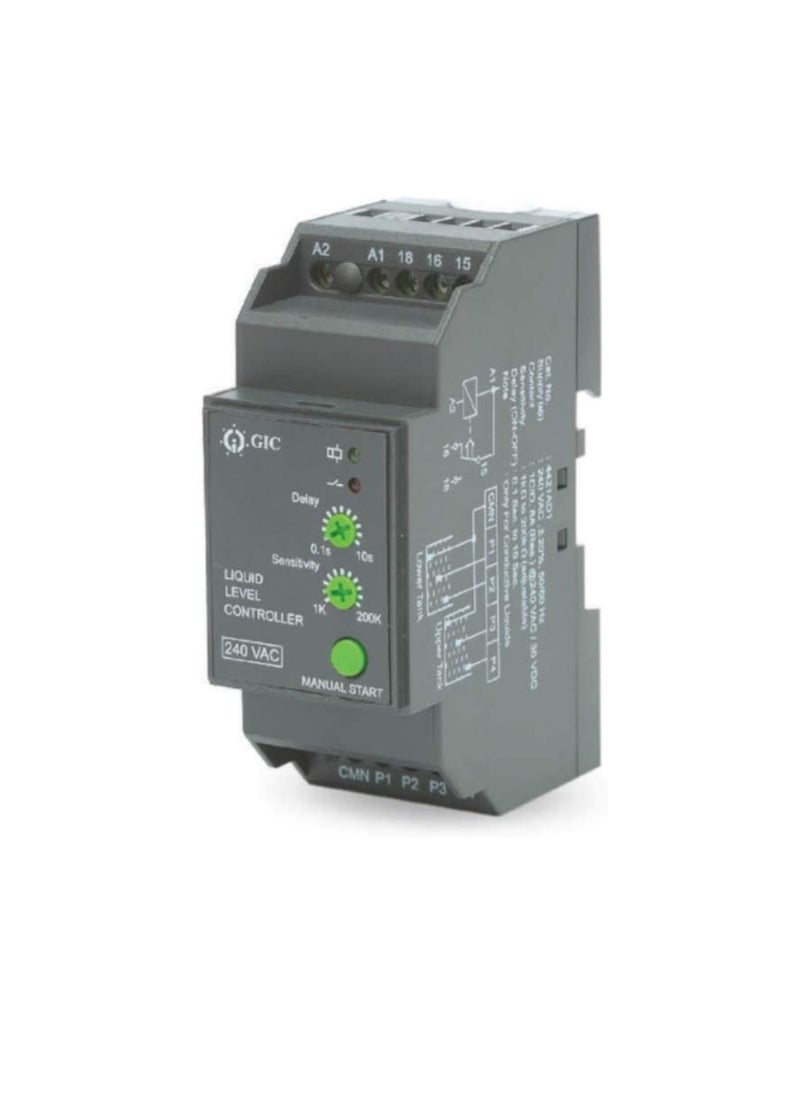 Generic - GIC Liquid level Controller, Control Water Level of Tank and Protects Submersible Pumps Against Dry Running And Prevents Overfilling, Stainless Steel Sensor Probe (Controller (4421AD1)) - Image 1