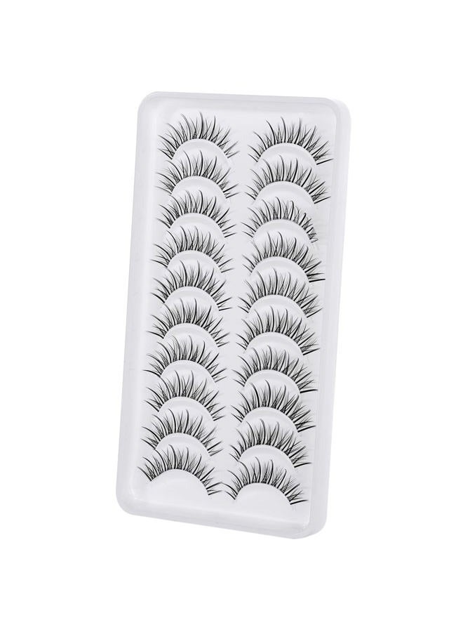 Outopen Manga Lashes Natural Look Japanese Anime Lashes Korean Asian Wispy Spiky Lashes with Clear Band Short Fake Eyelash 10 Pairs Pack by outopen - Image 5