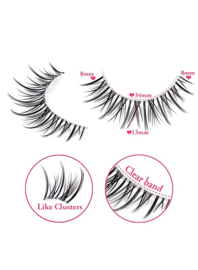 Outopen Manga Lashes Natural Look Japanese Anime Lashes Korean Asian Wispy Spiky Lashes with Clear Band Short Fake Eyelash 10 Pairs Pack by outopen - Image 3