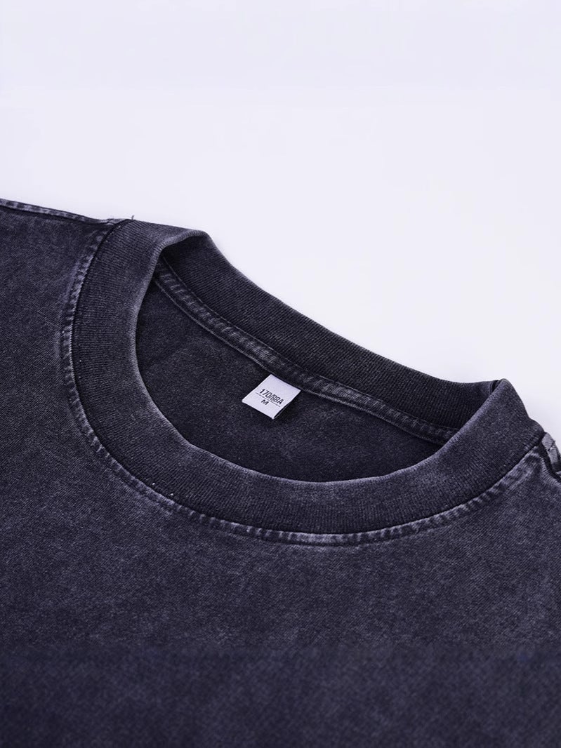 230G Cotton Old Sleeveless T-Shirt Men And Women With Washed Vintage Vest Printed Logo - Image 4