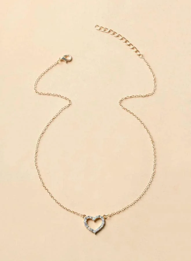 تايك تو قلادة قلب بأحجار الراين