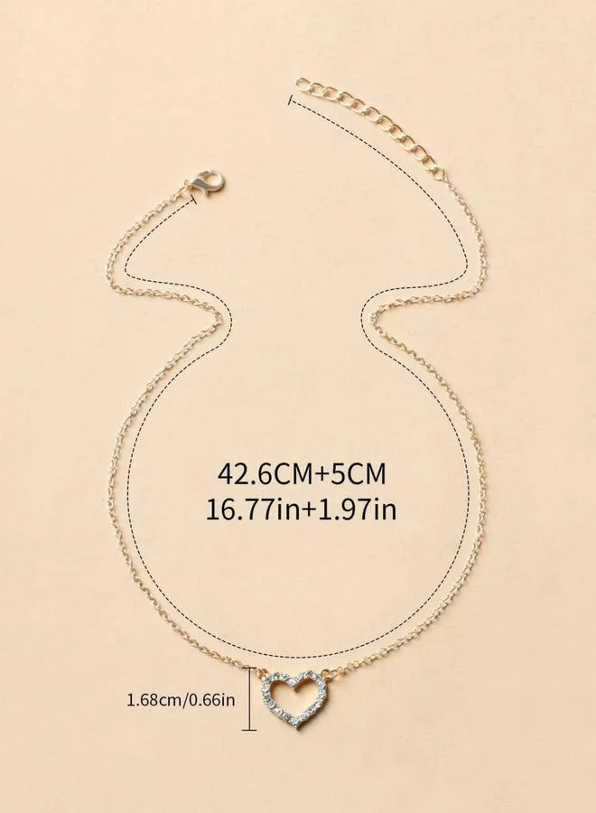 Take Two  Rhinestone Heart Necklace for Women | Best Price UAE
