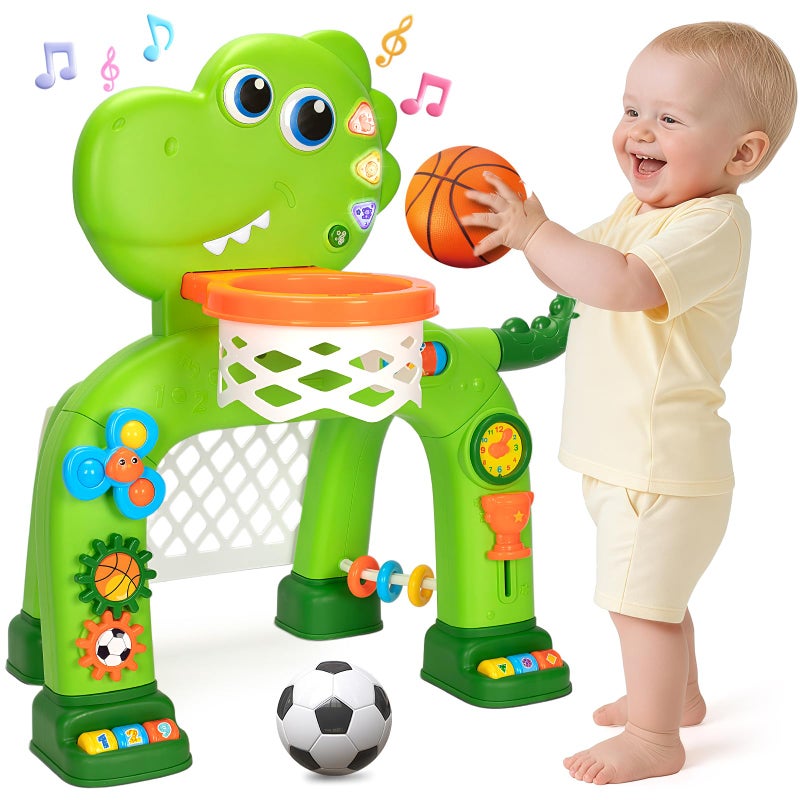 GMAOPHY Toddler Basketball Hoop Soccer Goal Baby Toys for 1 2 3 Year Old Boys Girls Kids Sports Toy with Light Sound Music Dinosaur Toys for 121618 Months Christmas Birthday Gifts for Ages 13 - Image 2