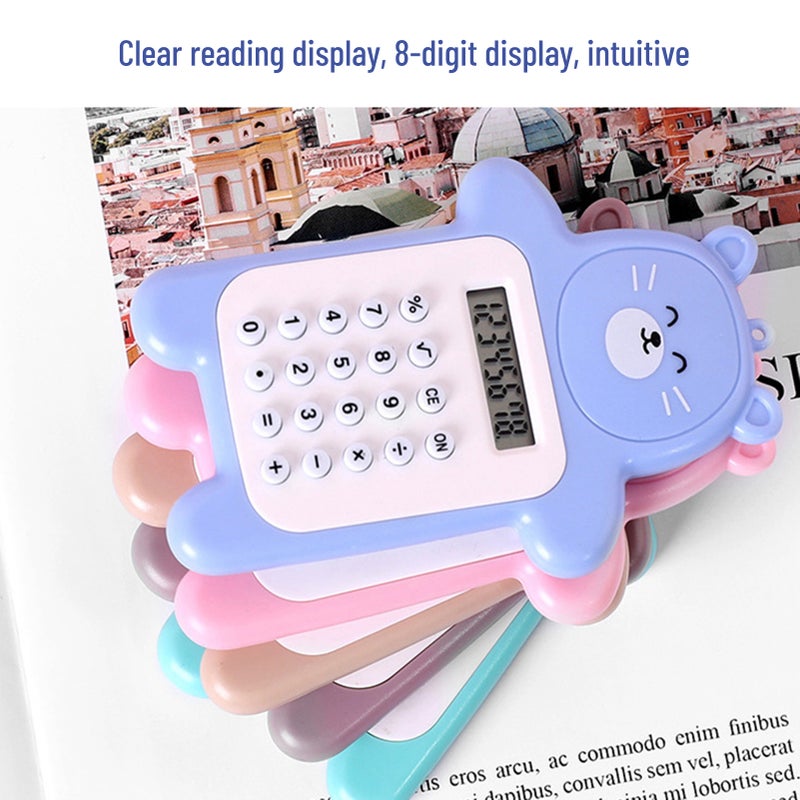 Calculator Electronic 8-Digit Bear Compact Mini Lightweight Portable  Handheld Calculator for Students Home School Office - Image 2