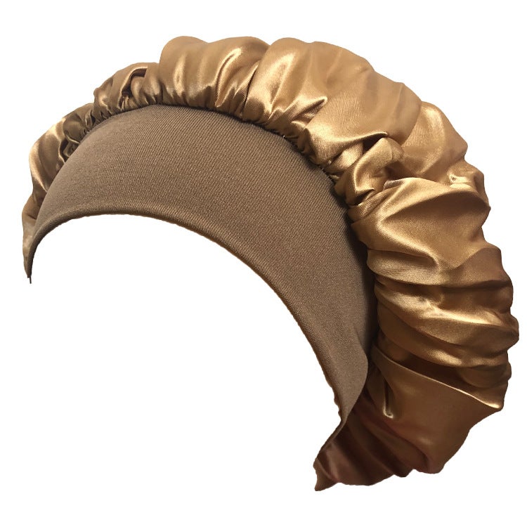 Wide-Brimmed High-Elastic Cloth Splicing Women'S Chemotherapy Cap Hair Care Shower Cap Baotou Ear Protection Nightcap Enlarged Shower Cap - Image 4