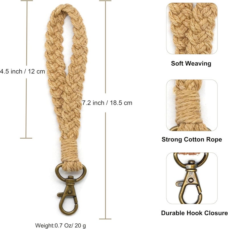 Moydolo Macrame Boho Keychain Bracelet Holder Handmade Keychain Wristlet Key Chain Wrist Lanyard for Women Girls - Image 1