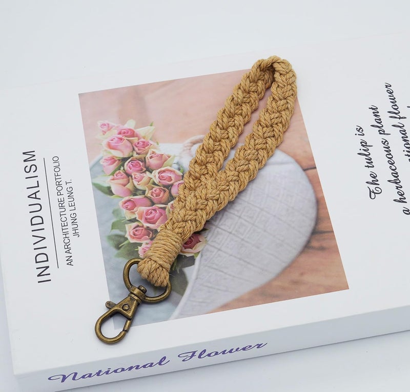 Moydolo Macrame Boho Keychain Bracelet Holder Handmade Keychain Wristlet Key Chain Wrist Lanyard for Women Girls - Image 2