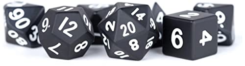 Metallic Dice Games Metal Dice Polyhedral Set of 7 die 7 Black - Image 1