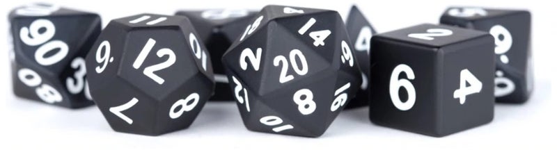 Metallic Dice Games Metal Dice Polyhedral Set of 7 die 7 Black - Image 2