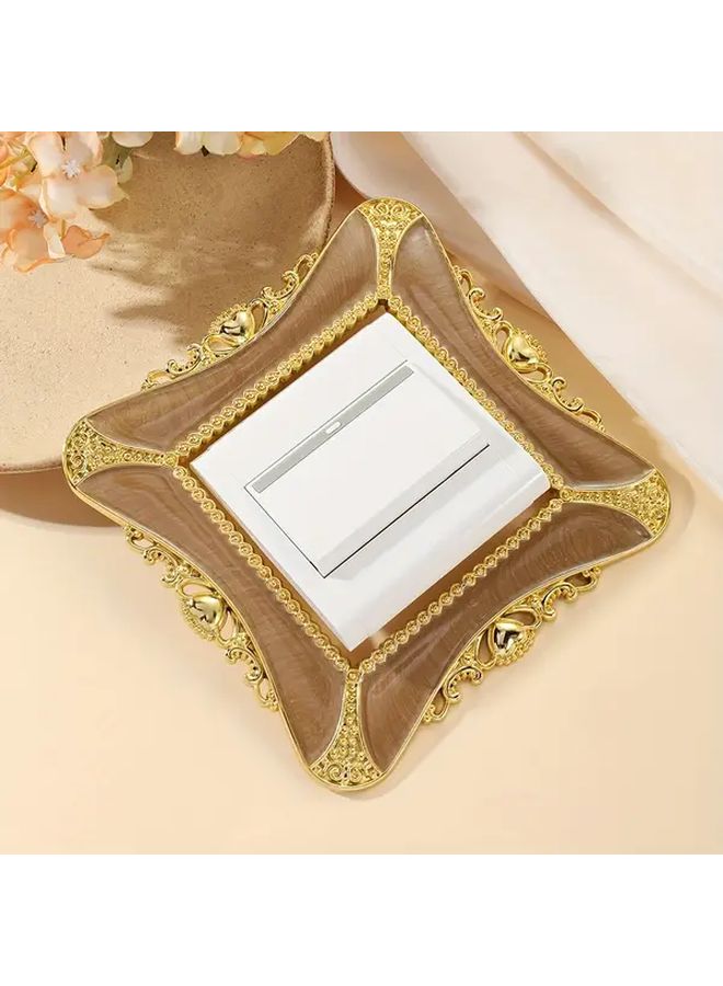 Vintage Heart Shaped Light Switch Sticker Silvery Pink Peel Stick No Wiring - Image 2