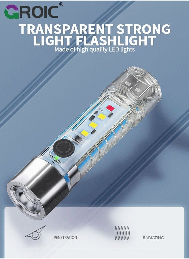 GROIC Keychain Flashlight USB C Rechargeable, 5000K, High CRI, 420 Lumens EDC Mini Size with Multifunctional Sidelight, Best for Gift/Emergencies/Camping  - Image 3