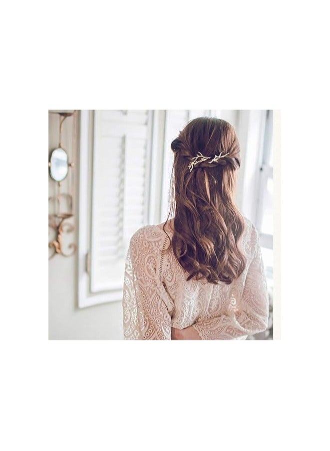 2pcs Metal Clips Polished Gold and Silver Metal Hair Clips, Metal Branch Hair Accessories, - Image 1