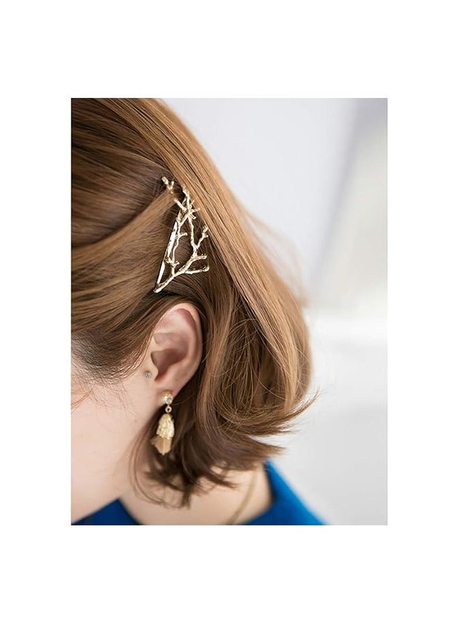 2pcs Metal Clips Polished Gold and Silver Metal Hair Clips, Metal Branch Hair Accessories, - Image 4