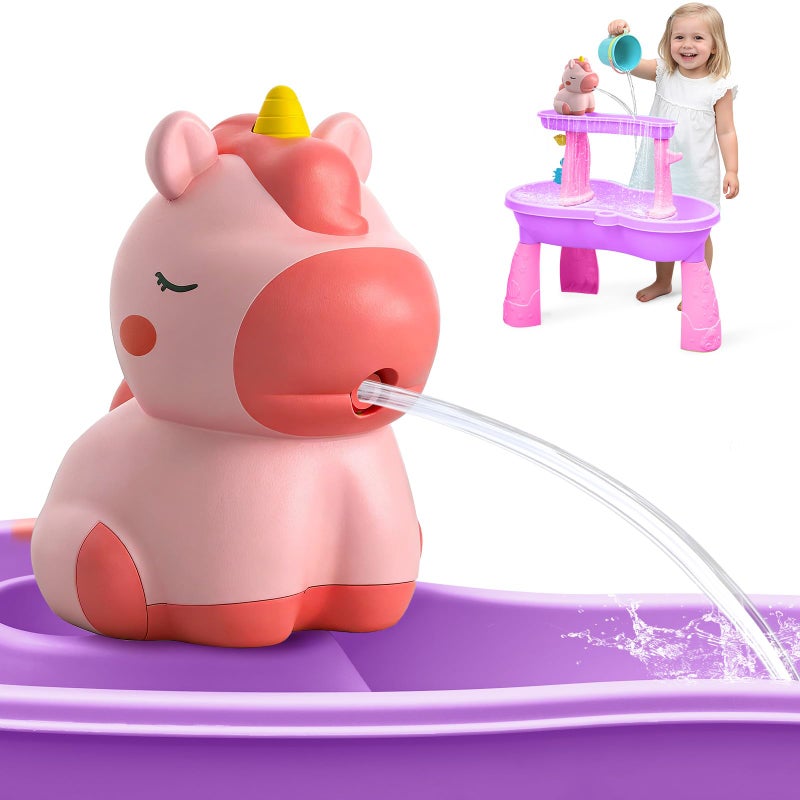 weirtoya Water Table Pump for Toddlers Unicorn Toys Battery Powered Pump for Water Table Cordless Work Splash Toys Kids Toddler Summer Outddor Toys - Image 3