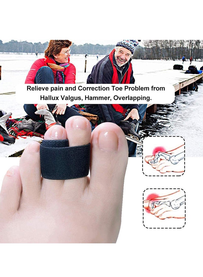 6 Pcs Fabric Toe Splint Wraps for Broken Toes Cushioned Bandages Finger Protectors Hammer Toe Separators - Image 3