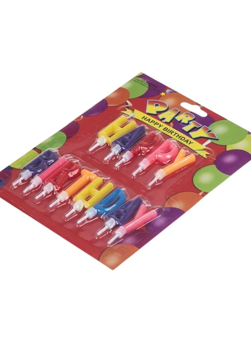 مجموعة شموع “هابي بيرثداي” ملوّنة – 13 قطعة لتزيين التورتة - Image 3