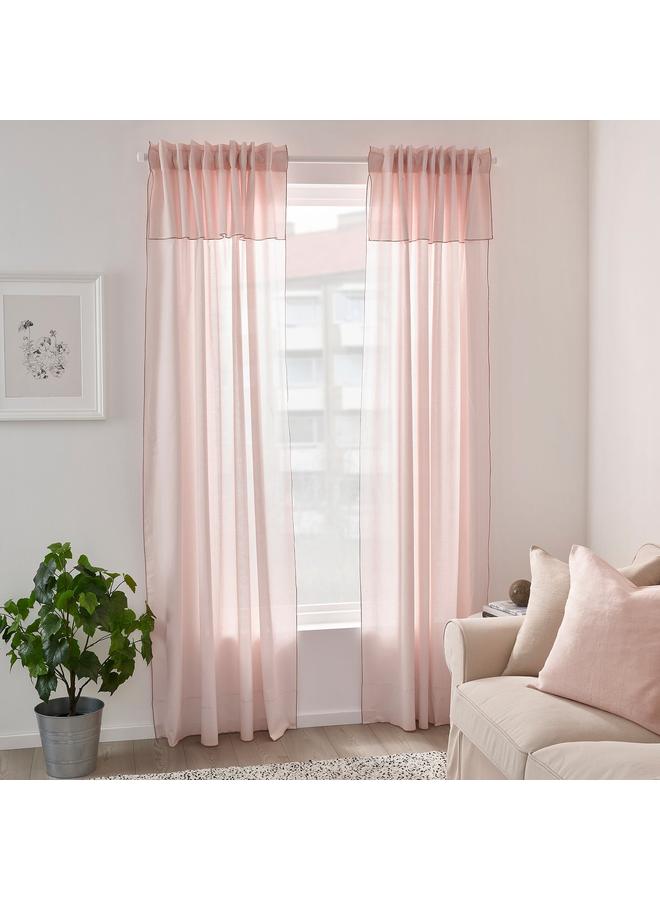 erorex Curtains, 1 pair, pale pink pink/with heading tape, 145x300 cm - Image 5