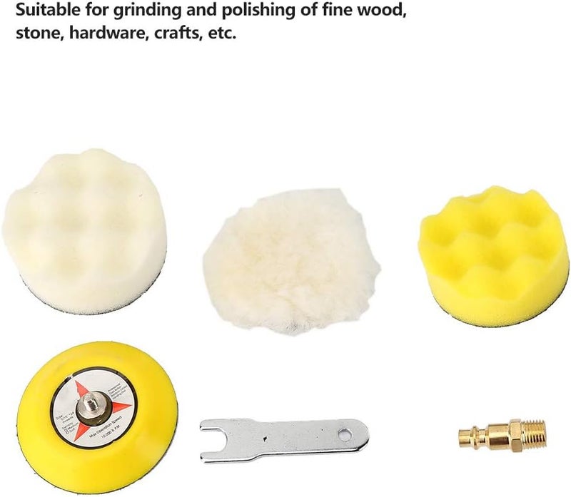 3 Inch Pneumatic Sander Polisher Grinder Tool Set for Wood Metal Stone Craft Projects - Image 4