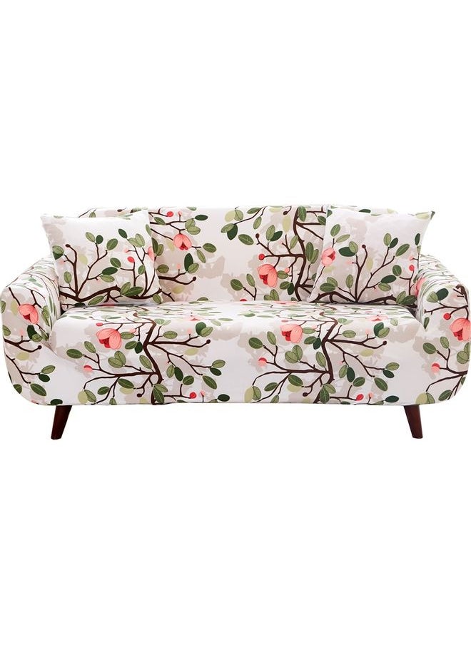 Generic - 3-Seater Exquisitely Designed Floral Printed Wrinkle-free Full Coverage Stretchable Sofa Slipcover With 1xCusion Cover Multicolour Length Stretch From 186 To 230cm - Image 1