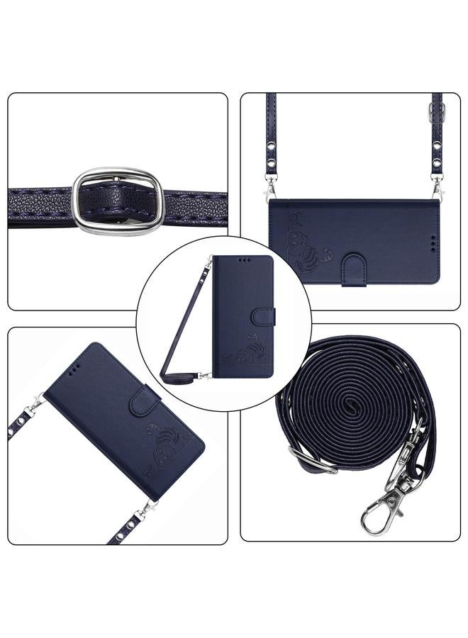 إيروريكس جراب لهاتف Samsung Galaxy M34 5G/F34 5G جراب هاتف جلدي منقوش عليه صورة قطة وفأر بتقنية RFID مع حبل تعليق - Image 2