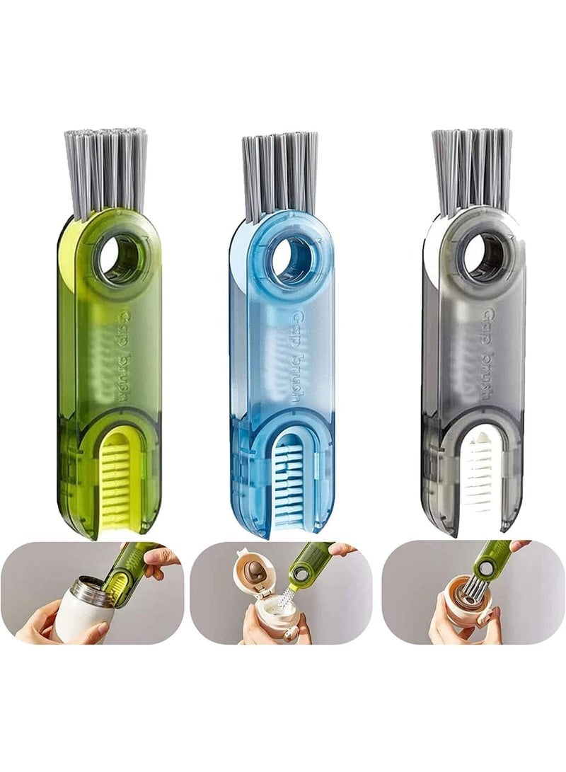 3 Pack Bottle Cleaner Brush, 3 in 1 Multifunctional Silicone Cleaning Brush, Cleaner for Cup Lid, Bottle Portable Home Kitchen - Image 1