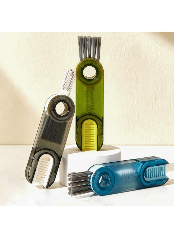 3 Pack Bottle Cleaner Brush, 3 in 1 Multifunctional Silicone Cleaning Brush, Cleaner for Cup Lid, Bottle Portable Home Kitchen - Image 3