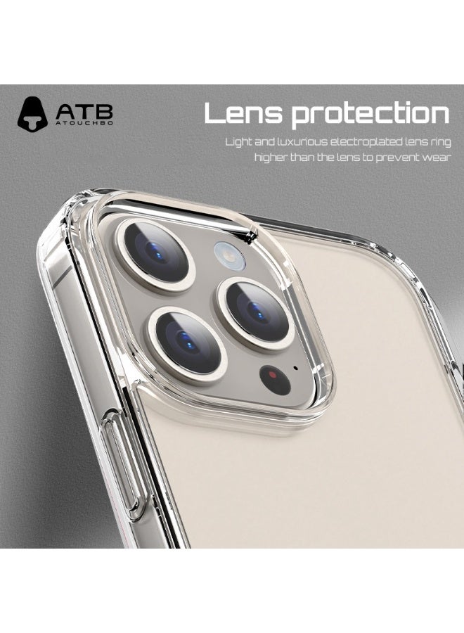 Atouchbo iPhone 13 pro max Clear shockproof case that protects while keeping the original phone look Lightweight cover with anti-yellowing protection. This clear protective case combines TPU flexibility and PC durability to shield your phone from drops, impacts, and scratches. Equipped with anti-yellowing coating to stay transparent for longer. Slim design keeps the phone elegant and comfortable to hold. - Image 5