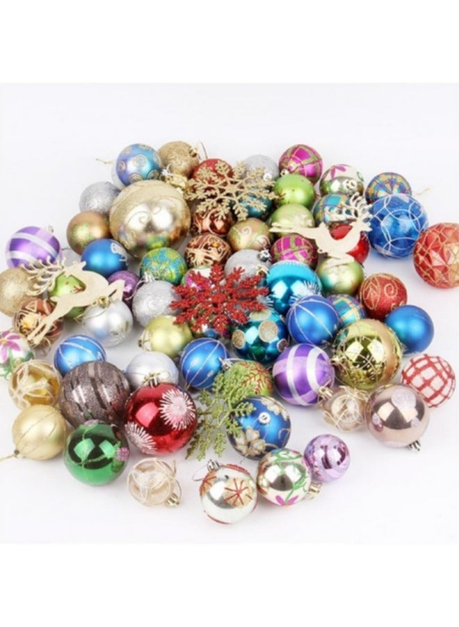 GGEROU Bauble Balls Ornaments,60-70 Pcs Shatterproof Tree Hanging Balls - Image 2
