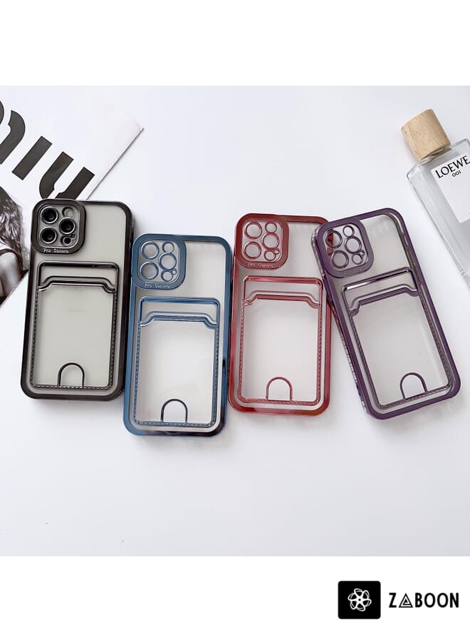 Zaboon Protective Case Cover For iPhone 14 Pro Max Electroplating Frame Card Slot - Image 2