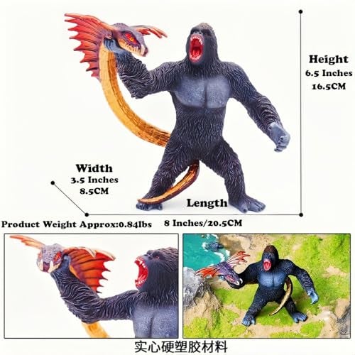 Higherbros Realistic Plastic Gorilla with Snake Model Toy Jungle Animal Figurine for Collectors Kids and Home Decor - Image 5