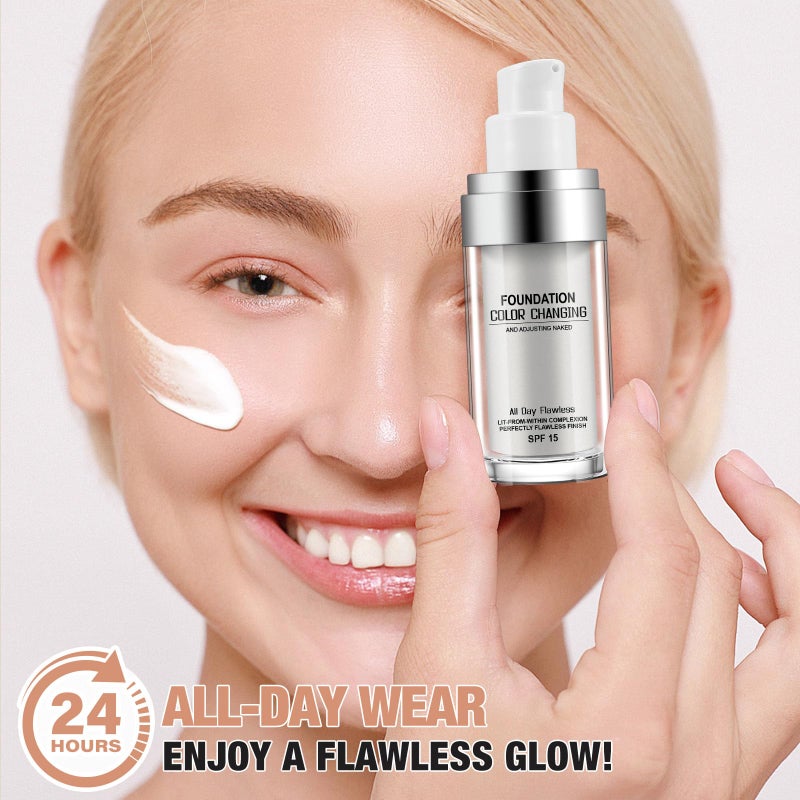 Sefudun Concealer Cover Cream, Flawless Colour Changing Warm Skin Tone Foundation Makeup, Base Nude Face Liquid Cover Concealer (2 pcs) - Image 2