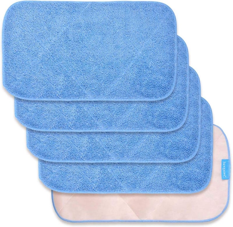 KEEPOW Microfiber Mop Refills Compatible with MR.SIGA Professional Microfiber Mop, 5 Pack Reusable Flat Mop Refills for Hardwood, Laminate, Tile Floor Cleaning, Size: 44cm X 24cm - Image 1