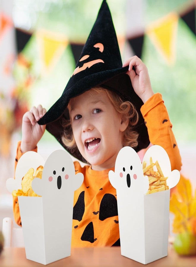 Whaline 24Pcs Halloween Popcorn Box Cute Ghost Popcorn Bucket Paper Candy Box for Movie Night Party Favors Supplies - Image 5
