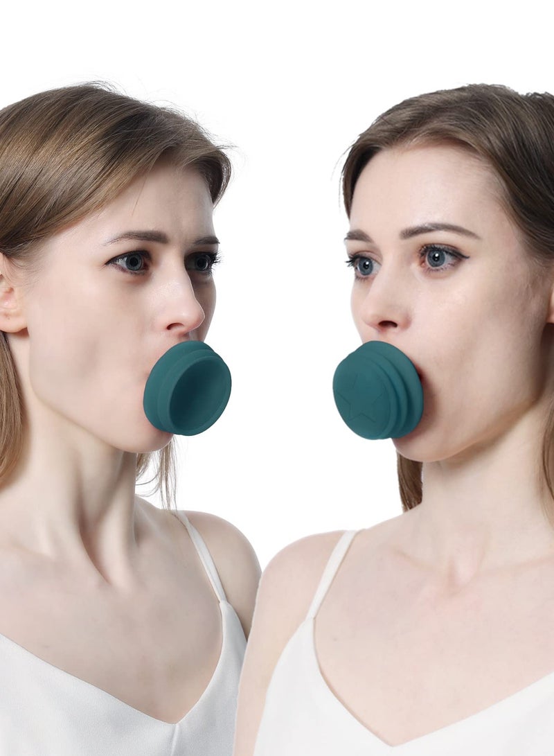 SOLARAE Jawline Exerciser, Face Neck Jaw Toning Double Chin Reducer, Facial Blowing Exercisers Enhance Firming Lifting Jaw Facial V Shape Lines Define Your Jawline (2 Pack) (Green) - Image 1