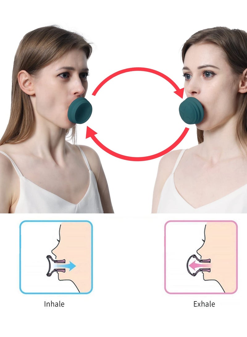SOLARAE Jawline Exerciser, Face Neck Jaw Toning Double Chin Reducer, Facial Blowing Exercisers Enhance Firming Lifting Jaw Facial V Shape Lines Define Your Jawline (2 Pack) (Green) - Image 5