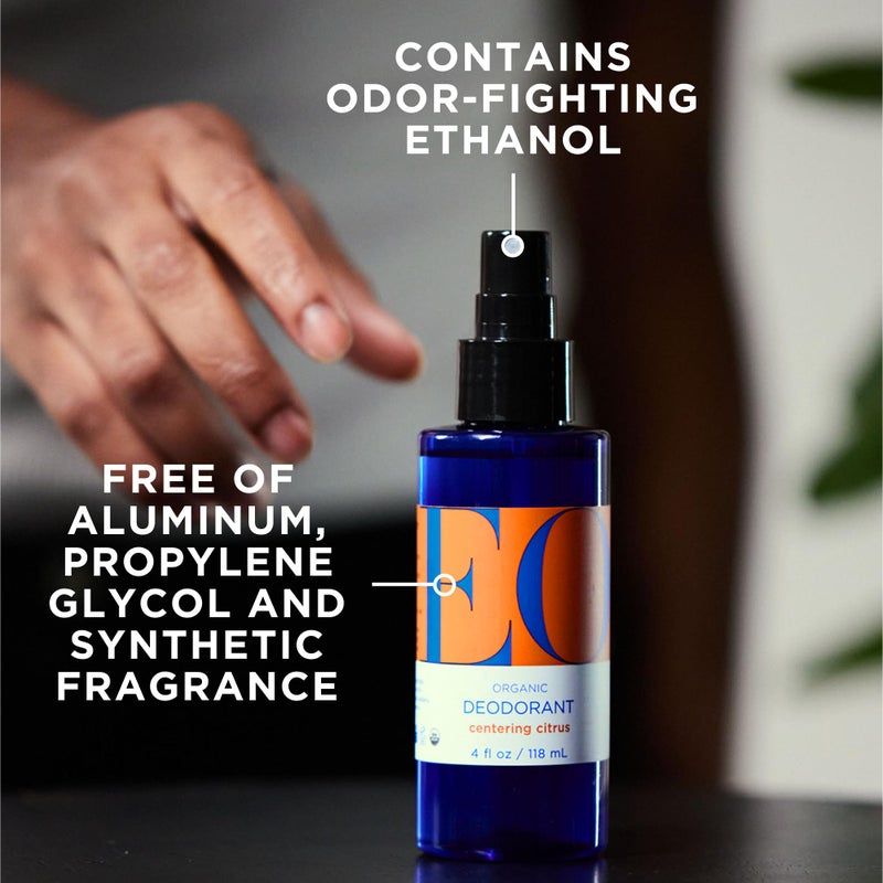 EO Organic Deodorant Spray, 4 Ounce (Pack of 3), Citrus, Organic Plant-Based, Botanical Extracts - Image 2