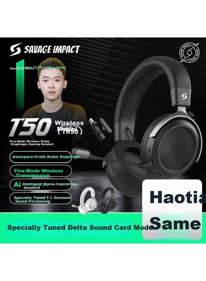 A4tech Tr50 Wireless/bluetooth/wired Gaming Headset Haotianlang Team Delta Fearless Contract Pubg Over-ear Ghost Game Headphones Black - Image 1