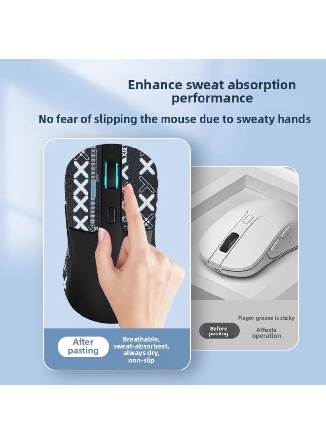 Suitable For Keychron M3 Mouse Anti-slip Sticker Sweat-absorbent Sticker Thirsty M3 Key Protection Side Skirt Sticker Back Sticker-Color:[half Pack] Black Gold Printed Mouse Sticker  - Image 3