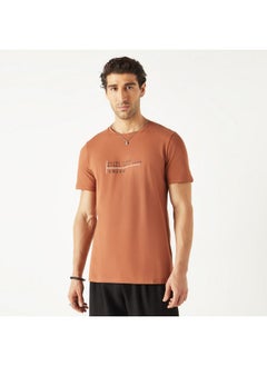 Iconic Iconic Typographic Print T-shirt with Short Sleeves  - Image 1