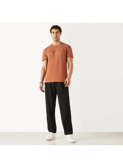 Iconic Iconic Typographic Print T-shirt with Short Sleeves  - Image 3